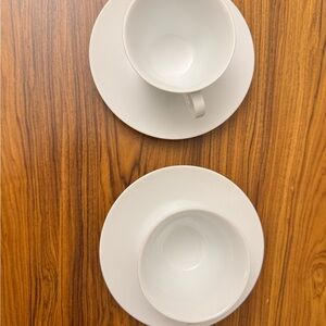 Two set of Nespresso Pure Collection porcelain cups and saucers Big Game
